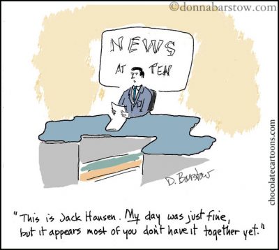 newscaster complains about bad news