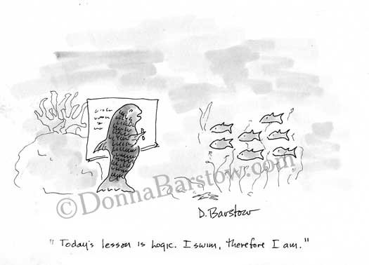 teacher fish teaches fish school cogito ergo sum