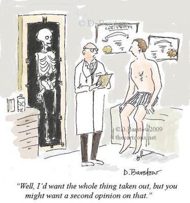 doctor tells patient he doesn't have a backbone to stand on